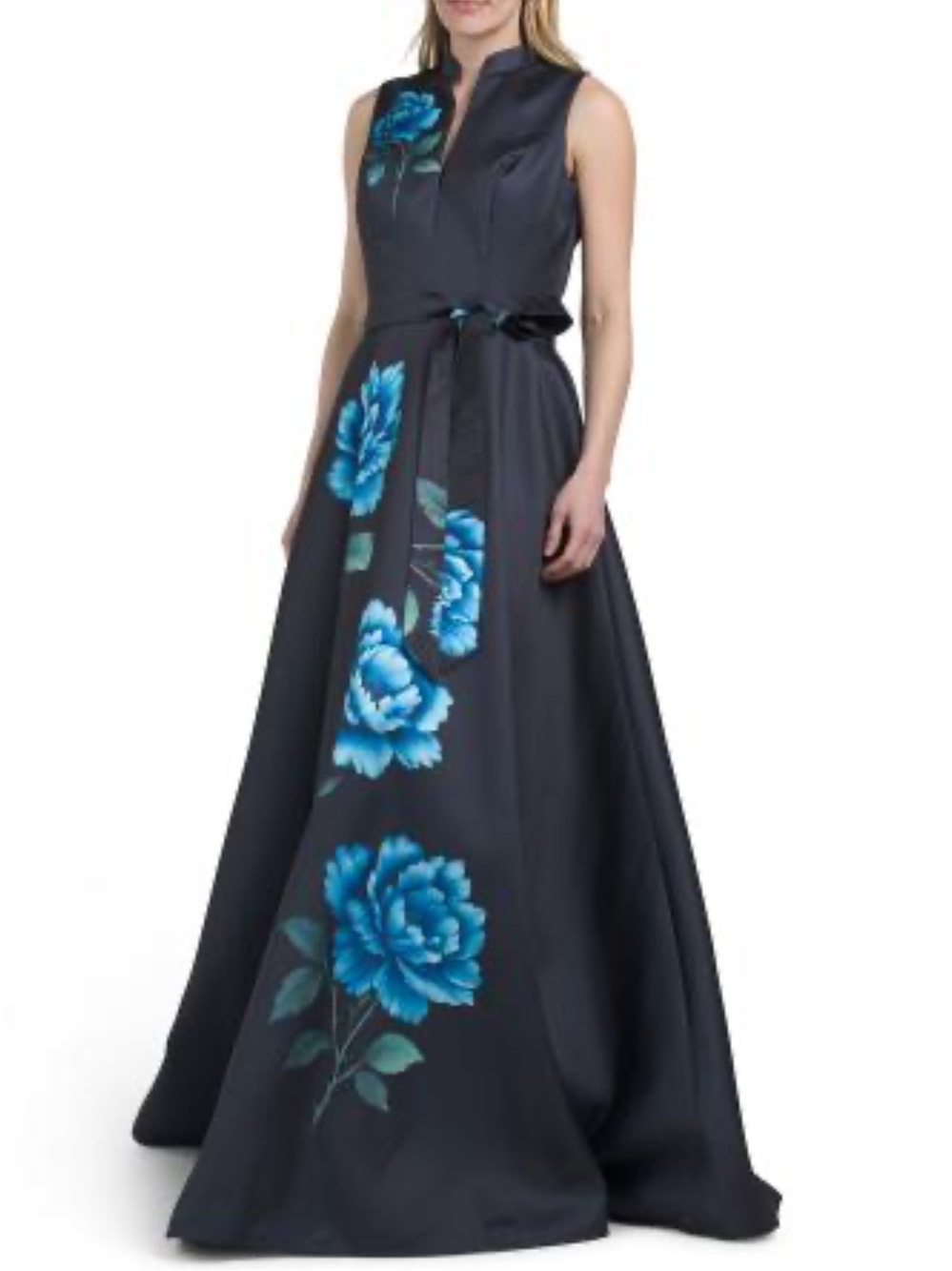 RENE BY RENE RUIZ Sleeveless Floral Mikado Gown
